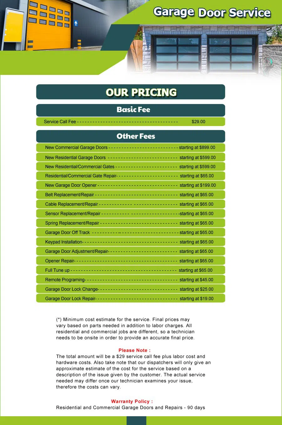 Garage Door 24 Hours Repairs Parker, CO 720-334-8961